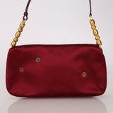 Ultra-Rare Christian Dior 1999 Embroidered Burgundy Satin Malice Bag