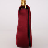 Ultra-Rare Christian Dior 1999 Embroidered Burgundy Satin Malice Bag