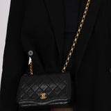 Chanel 1990 Black Lambskin Bijoux Matelassé Full Flap with Cardholder 24K GP