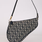 Christian Dior 2001 Navy Diorissimo Saddle Pochette