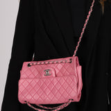 Rare Chanel 2011 Pink Lambskin Upside Down Single Flap Bag