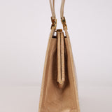 Vintage Fendi Latte Lizard Frame Clasp Bag MHW