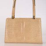 Vintage Fendi Latte Lizard Frame Clasp Bag MHW
