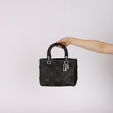 Limited Edition Dior 2017 Calfskin Cannage Embossed Medium Lady Dior