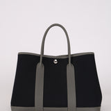 Hermès Garden Party 30 Noir Toile and Gris Meyer Negonda 2022 PHW