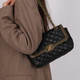 Chanel 2017 Lambskin Quilted Two Tone Day Flap