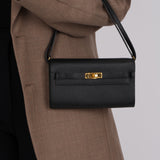 Hermès 2021 Noir Epsom Kelly to Go Wallet GHW