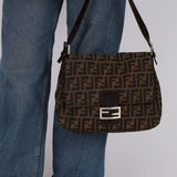 Fendi Zucca Canvas Mama Baguette Bag SHW