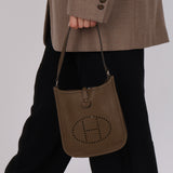 Rare Hermès 2005 Etoupe Epsom Short Strap Evelyne TPM PHW