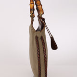 Gucci Bamboo Weave Top Handle Bag Linen