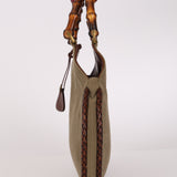 Gucci Bamboo Weave Top Handle Bag Linen