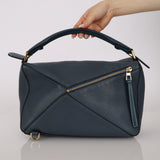 Loewe Slate Blue Medium Puzzle Bag
