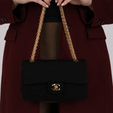 Chanel 1995 Black Jersey Small Single Flap Bag 24K GP