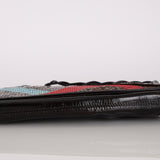 Fendi Multicolor Logo Sequin Patent Flap