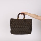 Fendi Zucca Large Twin Tote GHW