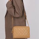 Chanel 1995 Beige Caviar Camera Bag 24K GP