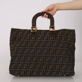 Fendi Zucca Large Twin Tote GHW