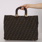 Fendi Zucca Large Twin Tote GHW