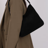Gucci Black Suede Bamboo Top Handle Tote Bag
