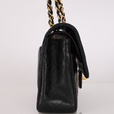Chanel Medium Classic Double Flap Black Lambskin 1991 24K GP