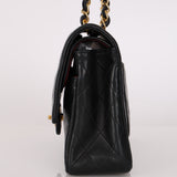 Chanel Medium Classic Double Flap Black Lambskin 1991 24K GP
