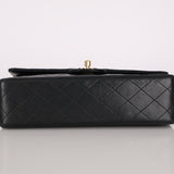 Chanel Medium Classic Double Flap Black Lambskin 1991 24K GP