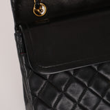 Chanel Medium Classic Double Flap Black Lambskin 1991 24K GP