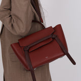 Celine Maroon Leather Braided Mini Belt Bag