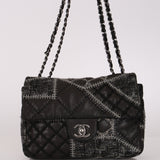 Rare Chanel Small Single Flap Black Patchwork Lambskin 2011 SHW