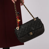 Chanel 2011 Black Lambskin Marine Charms Single Flap Bag