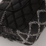 Rare Chanel Small Single Flap Black Patchwork Lambskin 2011 SHW