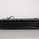 Prada Black Tessuto and Calfskin Grommets Full Flap Bag