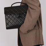 Ultra-Rare Chanel 1995 Quilted Lambskin Flap Briefcase Lucite CC Turn-Lock
