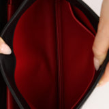 Prada Black Tessuto and Calfskin Grommets Full Flap Bag