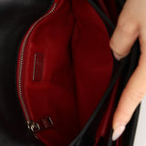 Prada Black Tessuto and Calfskin Grommets Full Flap Bag