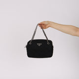 Prada Black Tessuto Impuntu Bowling Bag