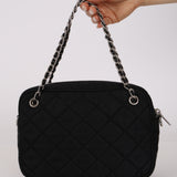 Prada Black Tessuto Impuntu Bowling Bag