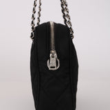 Prada Black Tessuto Impuntu Bowling Bag