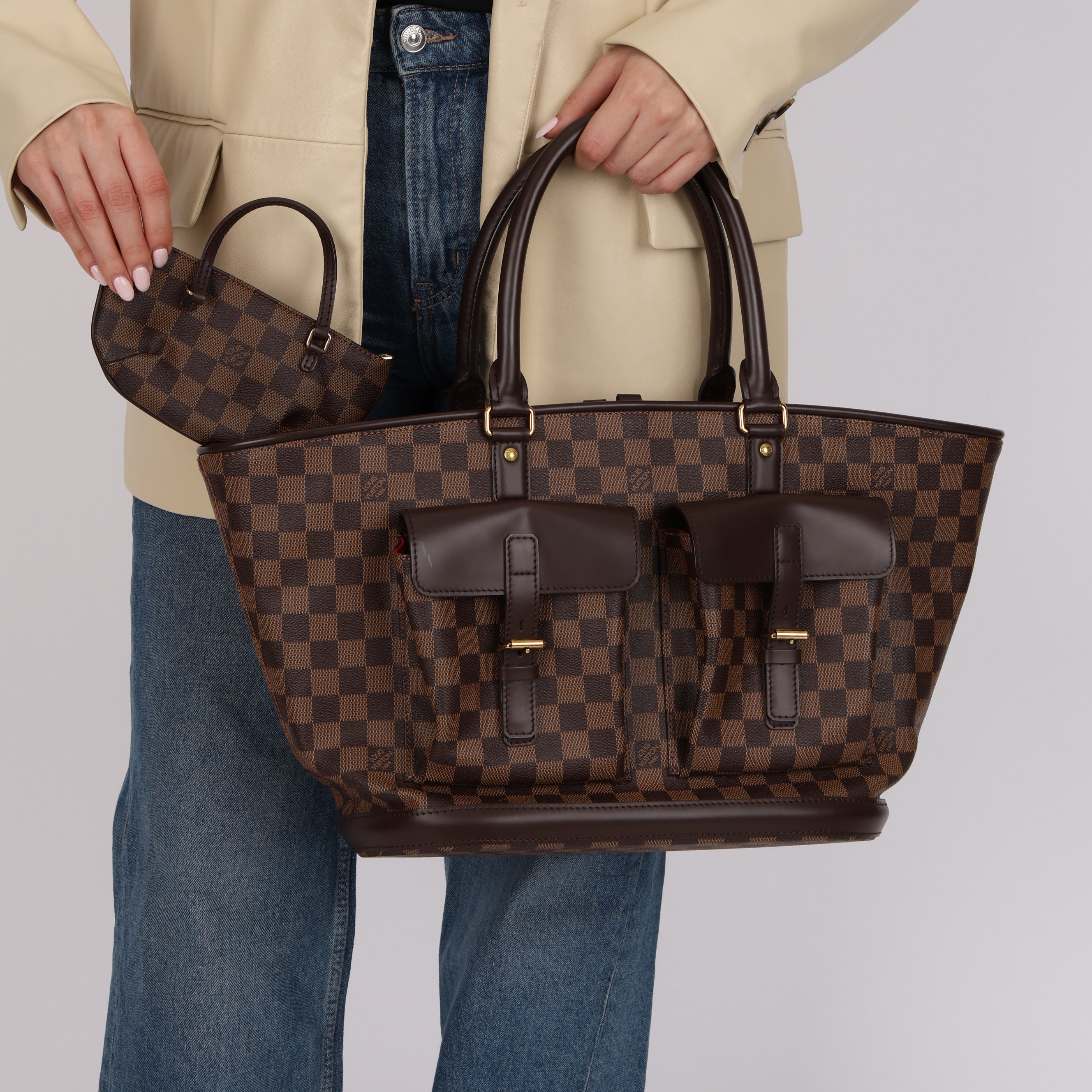Louis Vuitton Damier Ebene Manosque GM with Pochette