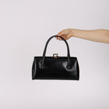 Gucci Black Box Calf Square G Top Handle Bag