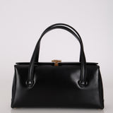 Gucci Black Box Calf Square G Top Handle Bag
