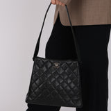 Rare Chanel 1996 Caviar Double-Sided Turnlock Shoulder Kelly