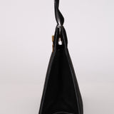 Gucci Black Suede Square G Clasp Shoulder Bag