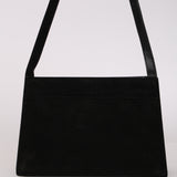 Gucci Black Suede Square G Clasp Shoulder Bag