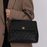 Chanel 2001 Caviar Kelly Top Handle Bag 24K GP