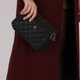 Chanel 2019 Black Caviar Triple O-Case