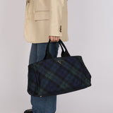 Prada Plaid Nylon Canapa Tote