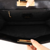 Gucci Black Suede Square G Clasp Shoulder Bag