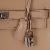 Ultra-Rare Hermès 2015 Argile Tadelakt Kelly Sellier 28 Guilloche PHW