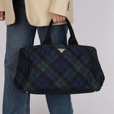Prada Plaid Nylon Canapa Tote
